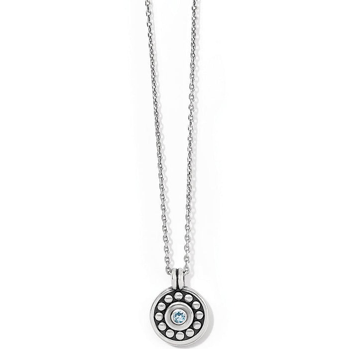 Brighton : Pebble Dot Medali Petite Reversible Necklace in Aqua (March) -