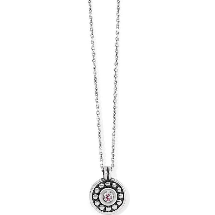 Brighton : Pebble Dot Medali Petite Reversible Necklace in Light Rose (October) -