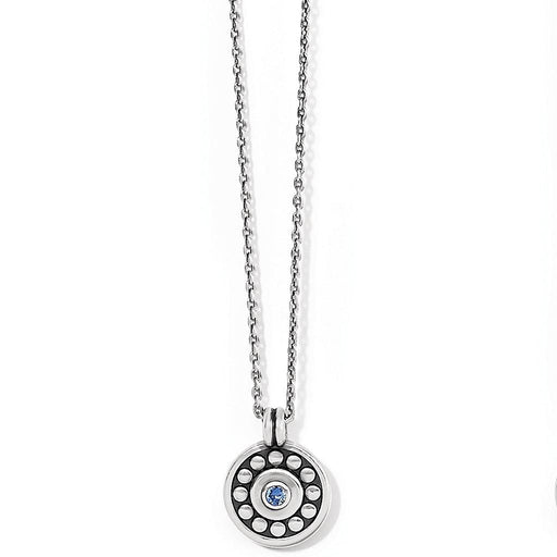 Brighton : Pebble Dot Medali Petite Reversible Necklace in Sapphire (September) -