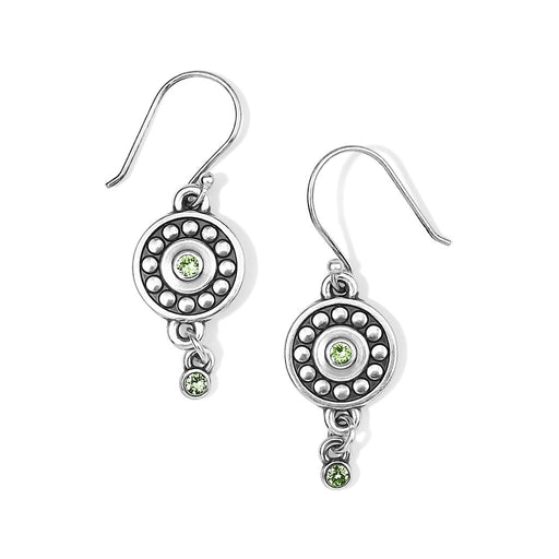 Brighton : Pebble Dot Medali Reversible French Wire Earrings in Peridot (August) -