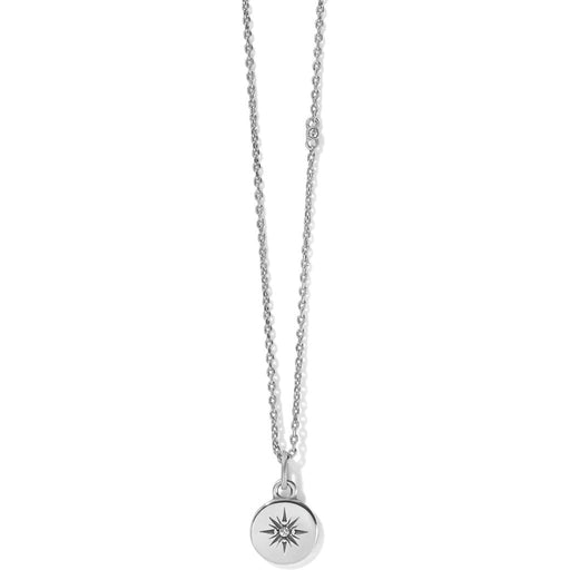 Brighton : Voyage Mini Compass Necklace in Silver -