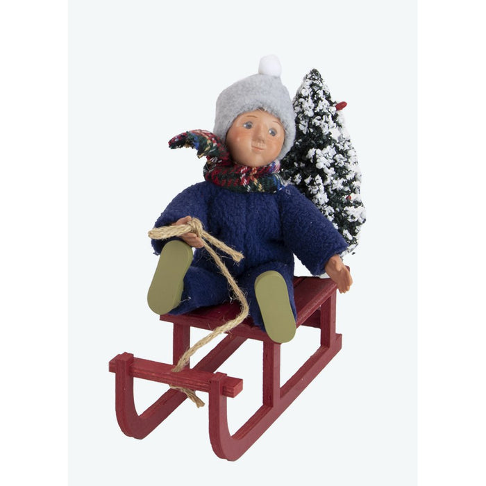 Byers' Choice : Toddler on Sled - Byers' Choice : Toddler on Sled