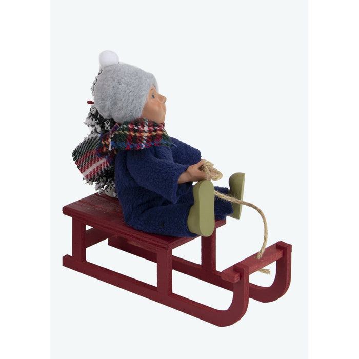 Byers' Choice : Toddler on Sled - Byers' Choice : Toddler on Sled