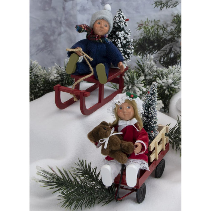 Byers' Choice : Toddler on Sled - Byers' Choice : Toddler on Sled