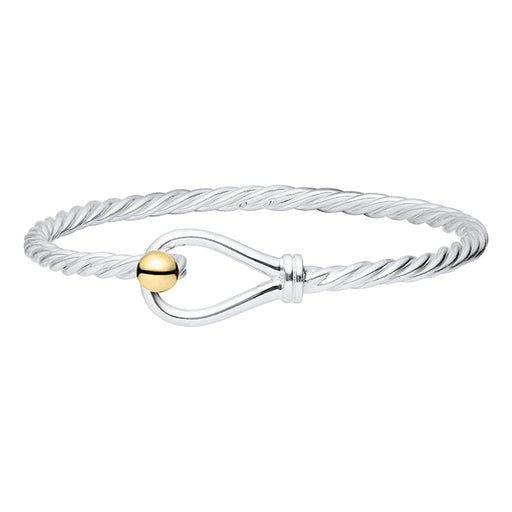 Cape Cod : Evening Tide - Loop and Twist Bracelet in Sterling Silver and 14K Gold -