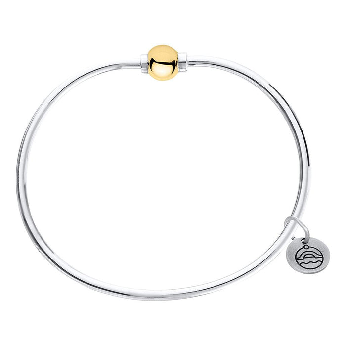 Cape Cod • Lestage : Beaded Bangle in Sterling Silver with 14k Gold -