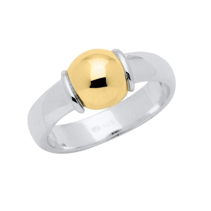 Cape Cod • Lestage : Beaded Ring in Sterling Silver with 14k Gold -