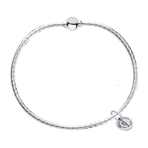 Cape Cod • Lestage : Beaded Twist Bangle in Sterling Silver -