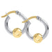 Cape Cod • Lestage : Extra Small Beaded Hoop Earrings in Sterling Silver and 14kt Gold -