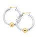 Cape Cod • Lestage : Large Beaded Hoop Earrings in Sterling Silver with 14k Gold -