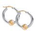 Cape Cod • Lestage : Small Beaded Hoop Earrings in Sterling Silver with 14k Gold -