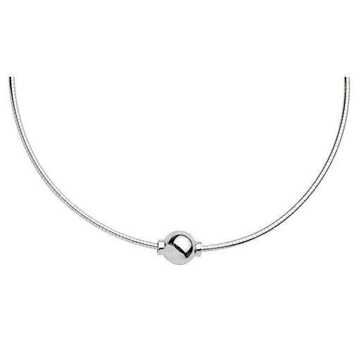 Cape Cod : Sterling Silver Single Ball Adjustable Omega Necklace -