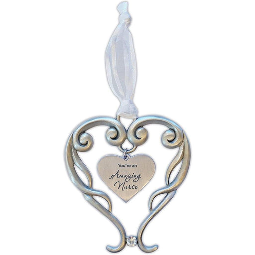 Cathedral Art : Amazing Nurse Metal Heart Ornament, Silver -
