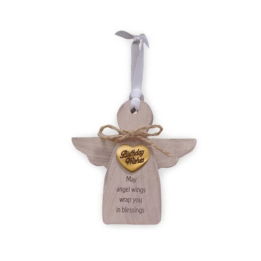 Cathedral Art : Birthday Wishes Wood Angel Ornament - Cathedral Art : Birthday Wishes Wood Angel Ornament