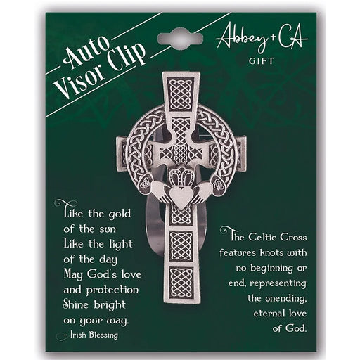 Cathedral Art : Claddagh Celtic Cross Visor Clip - Cathedral Art : Claddagh Celtic Cross Visor Clip