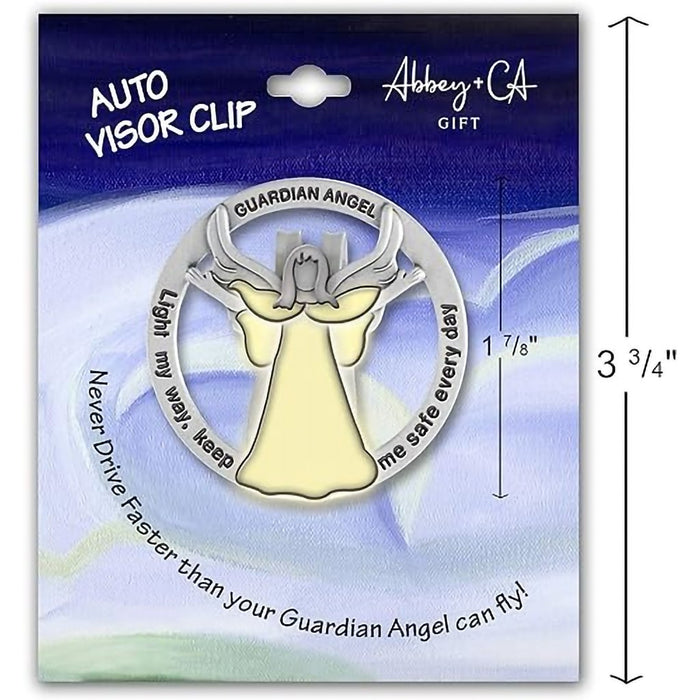 Cathedral Art : Glow in The Dark Guardian Angel Visor Clip, Light My Way