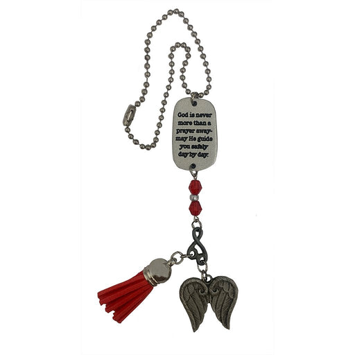 Cathedral Art : God Is Never Red Tassel Angel Car Charm With Beads - Cathedral Art : God Is Never Red Tassel Angel Car Charm With Beads