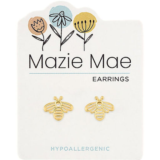 Center Court : Gold Bee Stud Mazie Mae Earrings - Center Court : Gold Bee Stud Mazie Mae Earrings