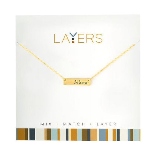 Center Court : Gold "Believe" Tag Layers Necklace - Center Court : Gold "Believe" Tag Layers Necklace