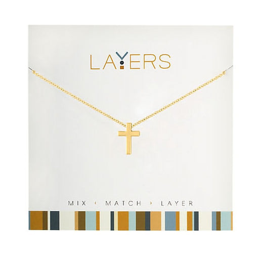 Center Court : Gold Cross Layers Necklace - Center Court : Gold Cross Layers Necklace