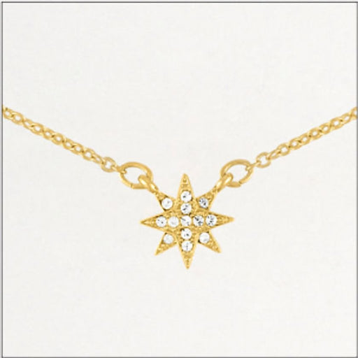 Center Court : Gold CZ Starburst Layers Necklace - Center Court : Gold CZ Starburst Layers Necklace