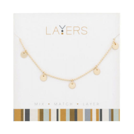 Center Court : Gold Flat Disc Layers Necklace - Center Court : Gold Flat Disc Layers Necklace