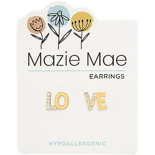 Center Court : Gold Love Stud Mazie Mae Earrings - Center Court : Gold Love Stud Mazie Mae Earrings