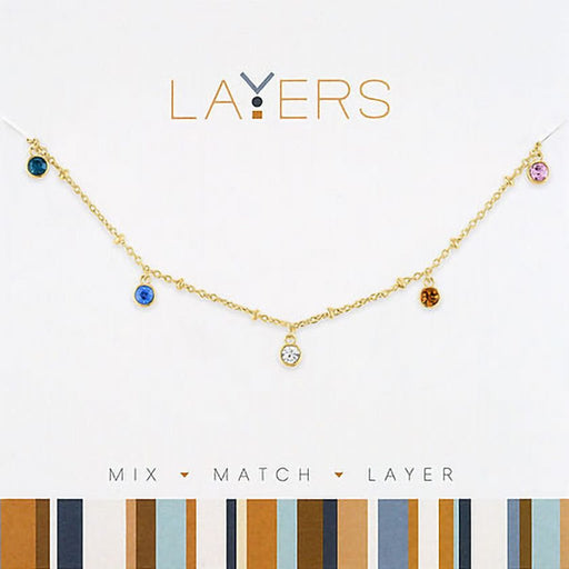 Center Court: Gold Multi Color Disc Layers Necklace - Center Court: Gold Multi Color Disc Layers Necklace