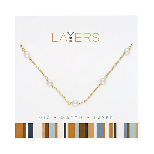 Center Court : Gold Multi Pearl Layers Necklace - Center Court : Gold Multi Pearl Layers Necklace
