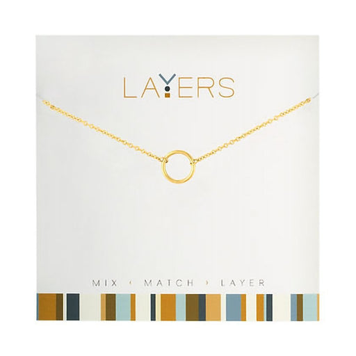 Center Court : Gold Open Circle Layers Necklace - Center Court : Gold Open Circle Layers Necklace
