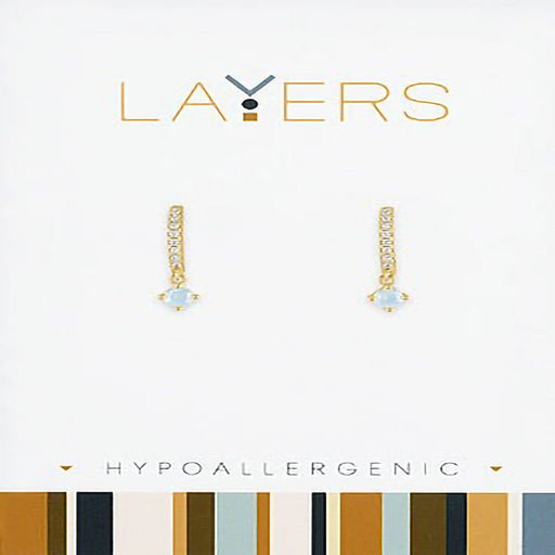 Center Court : Gold Petite Opal CZ Huggie Layers Earrings - Center Court : Gold Petite Opal CZ Huggie Layers Earrings