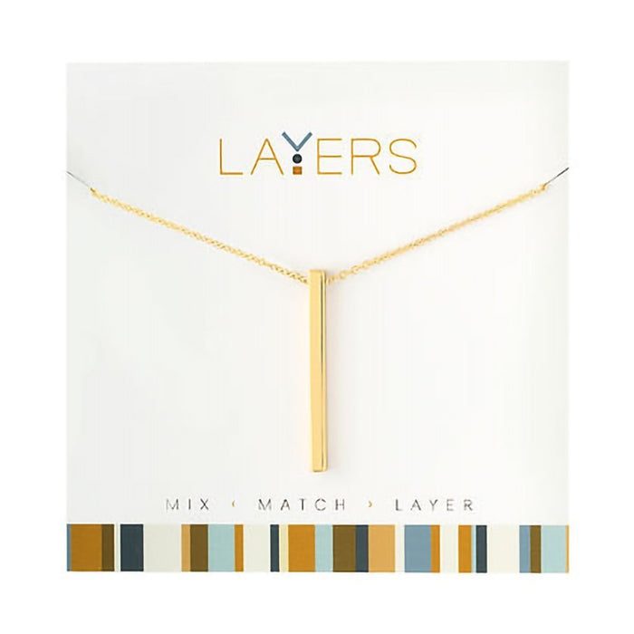 Center Court : Gold Single Bar Layers Necklace - Center Court : Gold Single Bar Layers Necklace