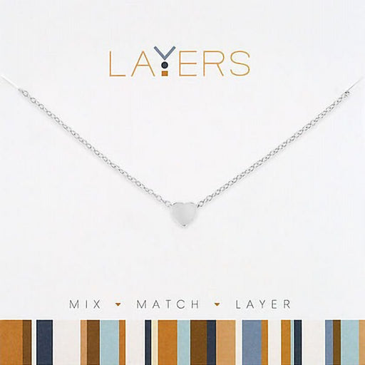 Center Court : Silver Heart Layers Necklace - Center Court : Silver Heart Layers Necklace