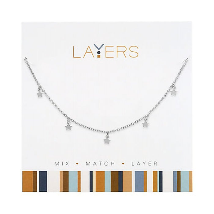 Center Court : Silver Mini Stars Layers Necklace - Center Court : Silver Mini Stars Layers Necklace