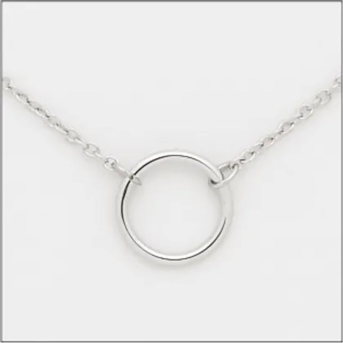 Center Court : Silver Open Circle Layers Necklace - Center Court : Silver Open Circle Layers Necklace