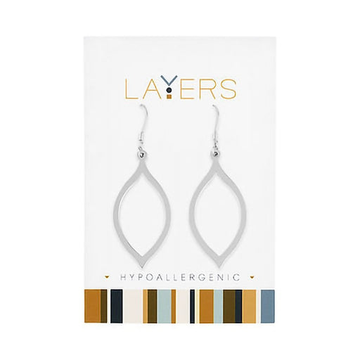 Center Court : Silver Oval Dangle Layers Earrings - Center Court : Silver Oval Dangle Layers Earrings