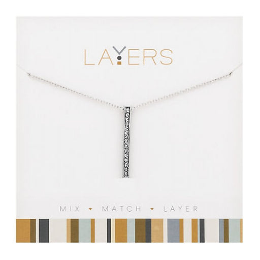 Center Court : Silver Single Bar Layers Necklace - Center Court : Silver Single Bar Layers Necklace