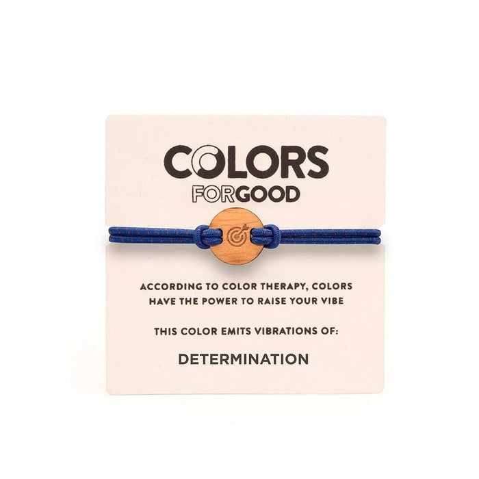 Colors For Good : Moods + Wood Charm Determination Energy Bracelet - Colors For Good : Moods + Wood Charm Determination Energy Bracelet