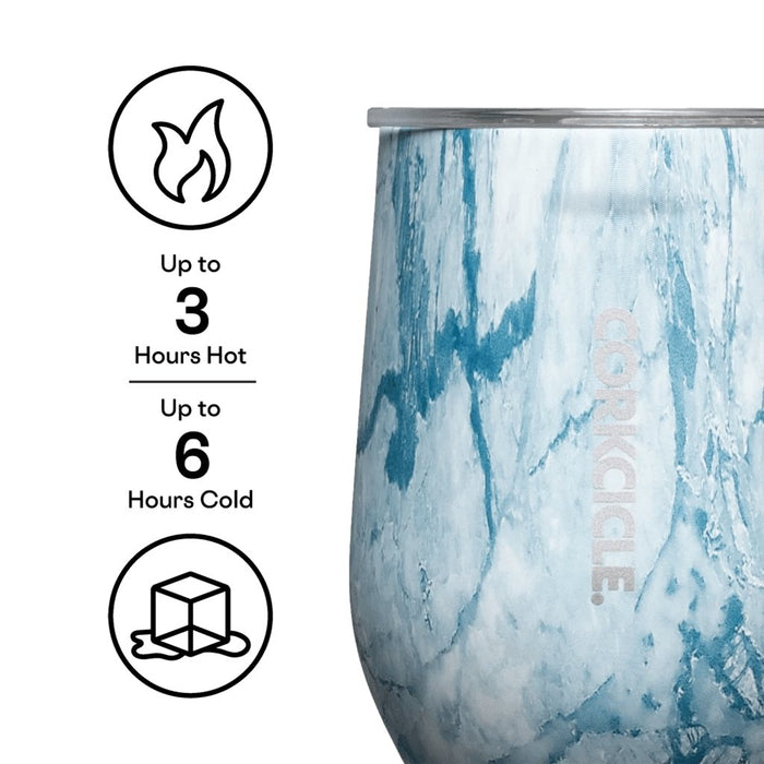 Corkcicle : 12oz Origins Stemless Wine Cup in Blue Marble -