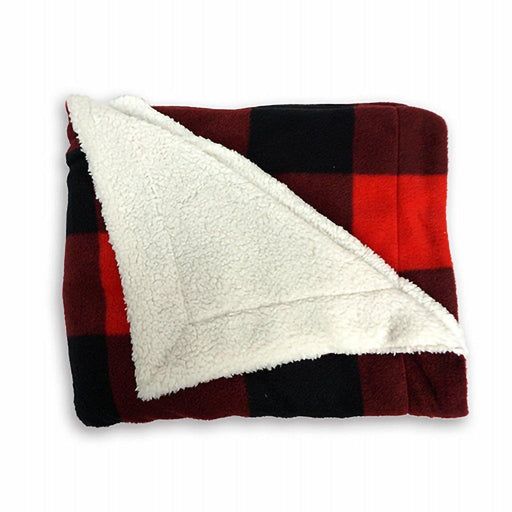 Cozy Sherpa & Fleece Blanket - Red & Black Buffalo Plaid - Cozy Sherpa & Fleece Blanket - Red & Black Buffalo Plaid - Annies Hallmark and Gretchens Hallmark, Sister Stores