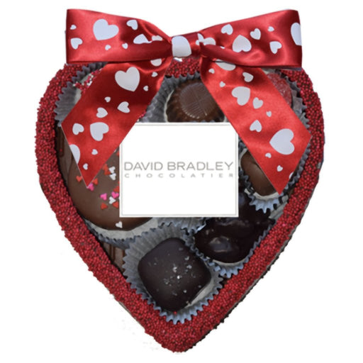 David Bradley Chocolate : Valentine's Day - Edible Heart With Assorted Chocolates - Small - David Bradley Chocolate : Valentine's Day - Edible Heart With Assorted Chocolates - Small