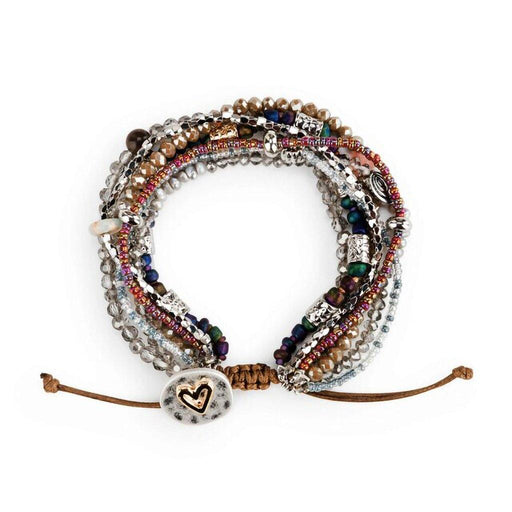 DEMDACO : Beaded Love Bracelet - Gray - Jewelry -