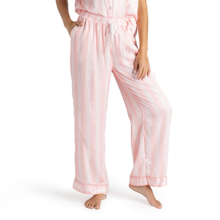 DM Merchandising : Hello Mello Slumber Party Beauty Sleep Satin Pajama Pants in Pink - DM Merchandising : Hello Mello Slumber Party Beauty Sleep Satin Pajama Pants in Pink