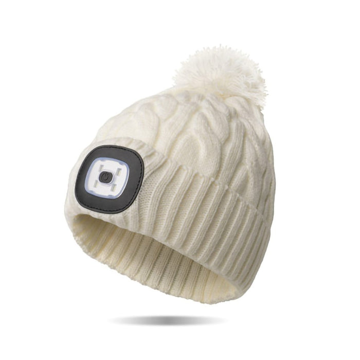 DM Merchandising : Night Scope Nova Pom Hat in White - DM Merchandising : Night Scope Nova Pom Hat in White