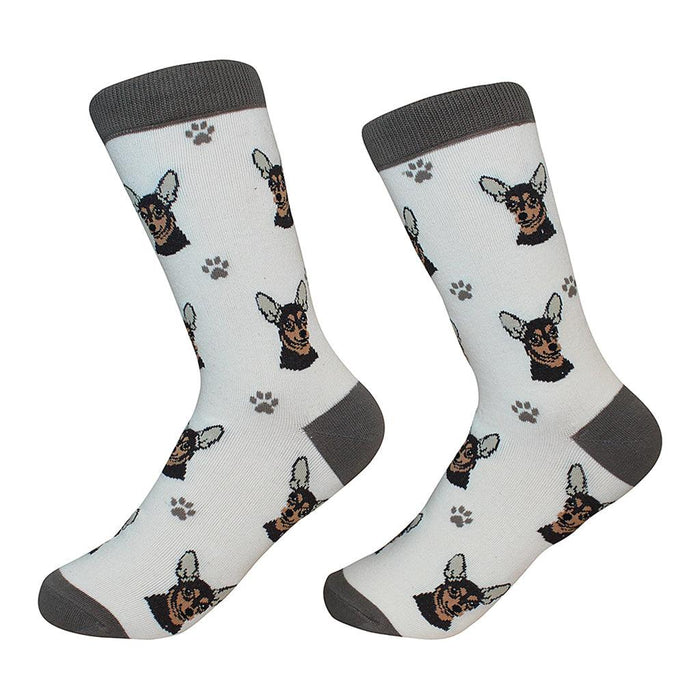 Dog Breed Crew Socks - Black Chihuahua -