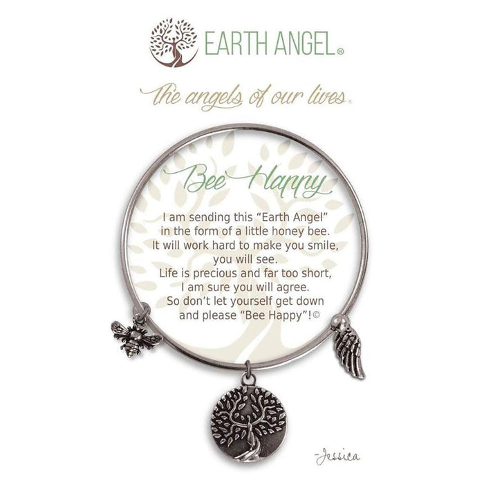 Earth Angel : Bee Happy Bracelet in Silver -