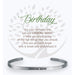 Earth Angel : Birthday Cuff Bracelet in Silver -