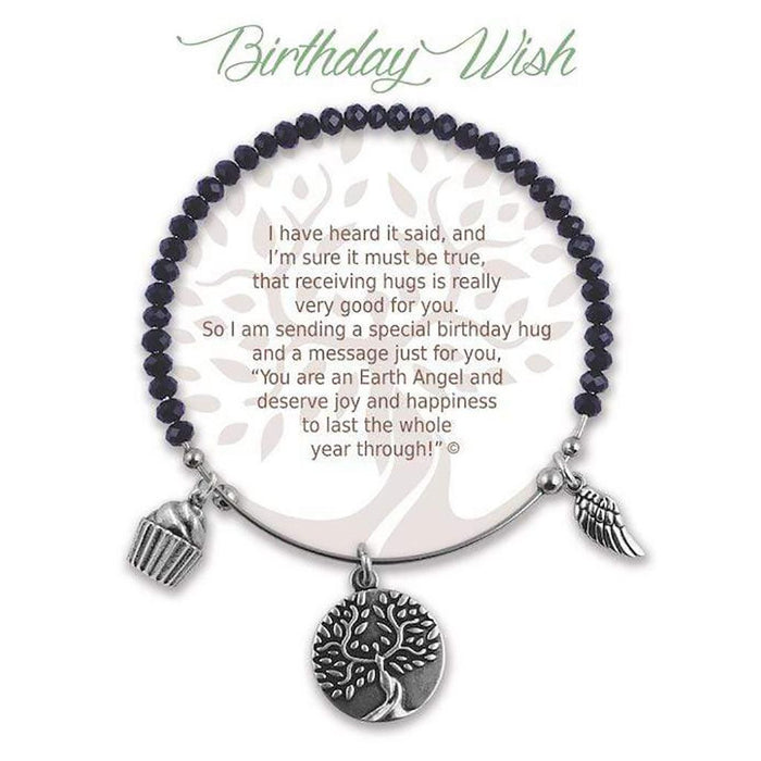 Earth Angel : Birthday Wish Radiant Black Stone Bracelet -