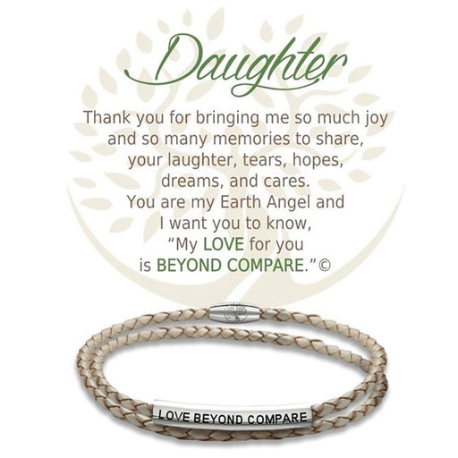 Earth Angel : Daughter Champagne Leather Bracelet -