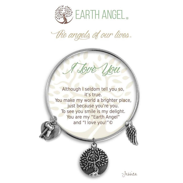 Earth Angel : I Love You Bracelet in Silver -